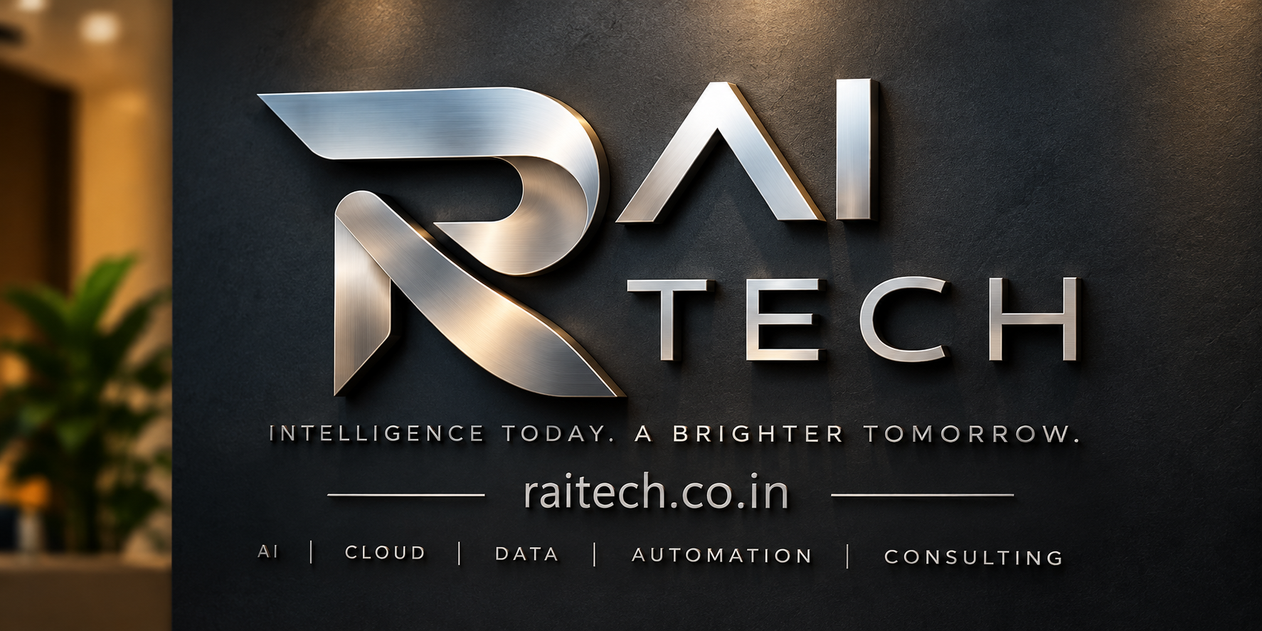 RAI TECH metallic brand identity